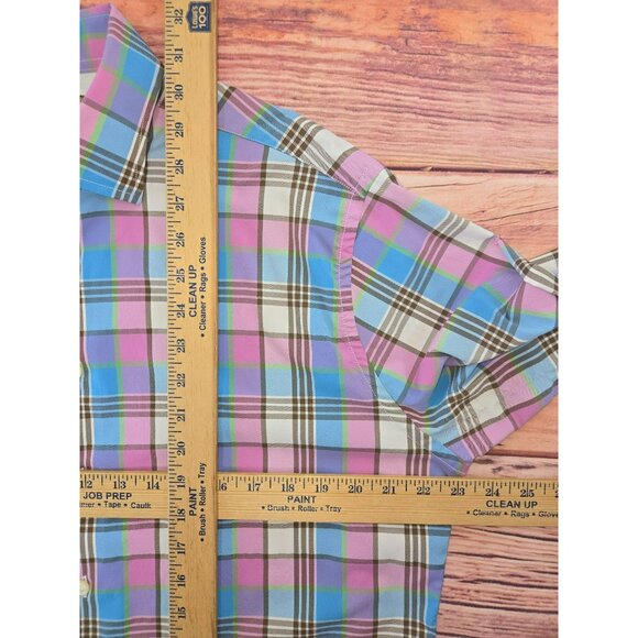 Peter Millar Mens Summer Comfort Plaid Shirt Large Nylon/Spandex - Picture 7 of 7